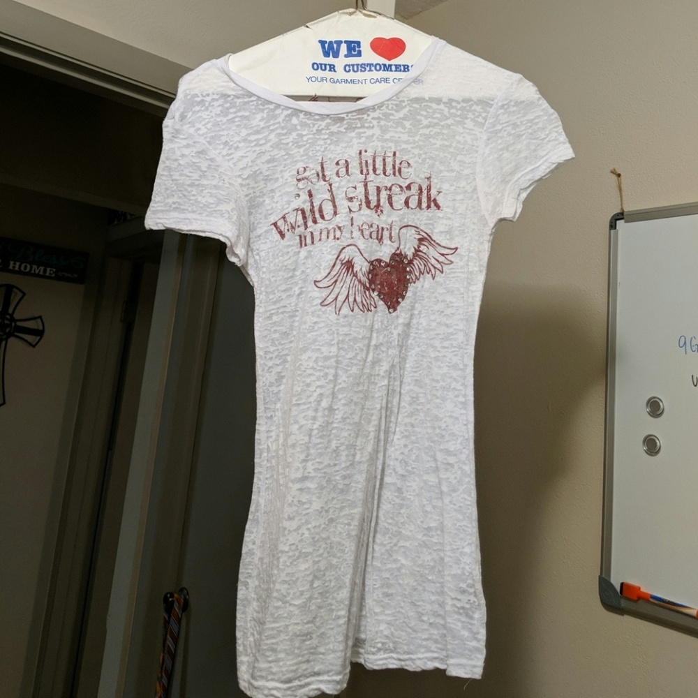 "Got a little Wild Streak in my heart" sheer shirt